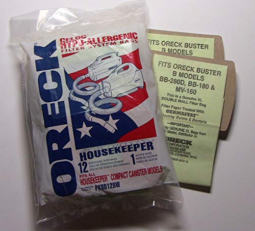 Product Cover Genuine Oreck XL Buster B Canister Vacuum Bags PKBB12DW Housekeeper Bag 12 Pack