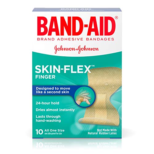 Product Cover Band-Aid Brand Skin-Flex Adhesive Bandages for First Aid and Wound Care, Finger, 10 ct