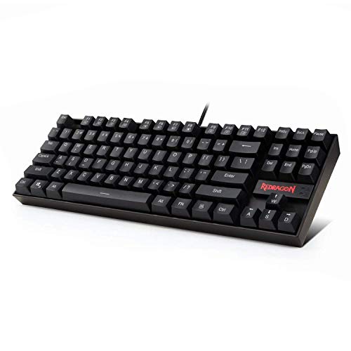 Product Cover Redragon K552-N Mechanical Gaming Keyboard 87 Keys 60% Small TKL Tenkeyless Computer Keyboard KUMARA USB Wired Cherry MX Blue Equivalent Switches for Windows PC Gamers (No Backlight - Black)