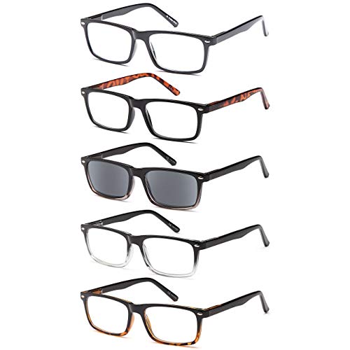 Product Cover Gamma Ray Men's Reading Glasses - 5 Pairs Readers for Men - w Sun Readers - 1.50