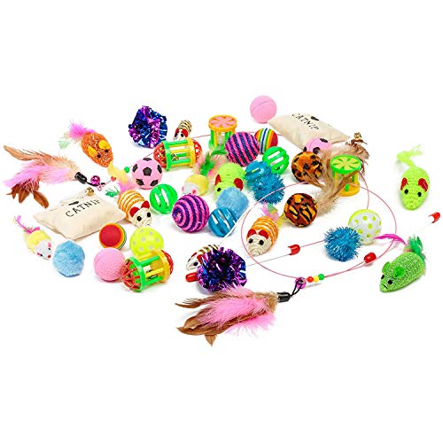 Product Cover Friends Forever Kitten Toys Variety Pack - Cat Toys Set Including Cat Fishing Pole, Catnip Pillow & Lot More, Cute Kitty Toys for Cats 20 Pieces