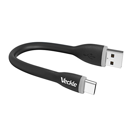 Product Cover Type C, Veckle 0.5ft USB C Cable Type C to Type A Short Cable Portable for HTC U11, OnePlus 5, Nexus 6P, Nexus 5X, LG G5, Samsung Galaxy Note 8, S9, HTC 10, Lumia 950, Nintendo Switch and More, Black