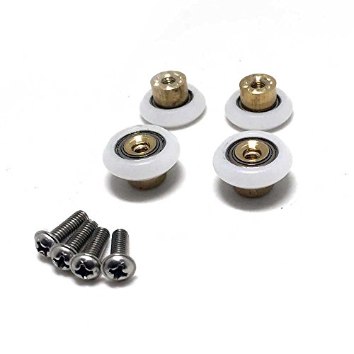 Product Cover 4PCS x Shower Door Rollers,Roller diameter 19mm, For the Bathroom Pan Glass Sliding Door Pulleys/Runners/Wheels,Strong Load-bearing Capacity, Ultra-quiet,CY103-4PCS