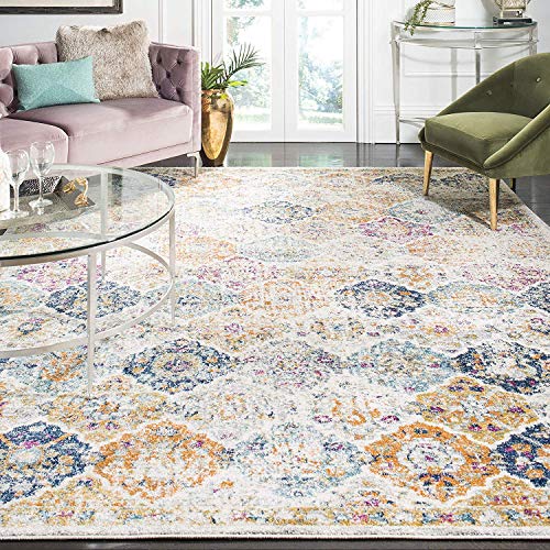 Product Cover Safavieh Madison Collection MAD611B Bohemian Chic Vintage Distressed Area Rug, 9' x 12', Cream/Multi