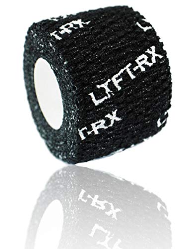 Product Cover LYFT-RX Weightlifting Hook Grip Tape - Premium Adhesive Stretch Athletic Thumb Tape - Sticky, Stretchy, Flexible & Easy Tear Lifting Tape for Olympic Weight Lifters, Finger Grip Tape - Black, 3PACK