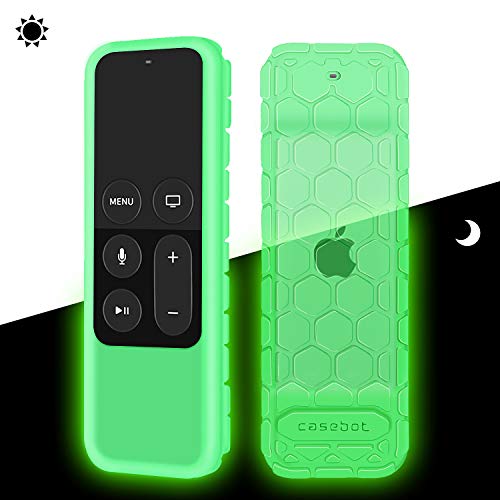 Product Cover Fintie Protective Case for Apple TV 4K / 4th Gen Remote - Casebot [Honey Comb Series] Light Weight [Anti Slip] Shock Proof Silicone Cover for Apple TV 4K Siri Remote Controller, Glow in the Dark