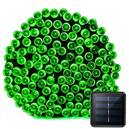 Product Cover VMANOO Solar Christmas Lights, Happy St. Patrick's Day 72ft 22m 200 LED 8 Modes Solar String Lights for Outdoor, Indoor, Gardens, Homes, Party, Wedding, Halloween Decorations, Waterproof (Green)