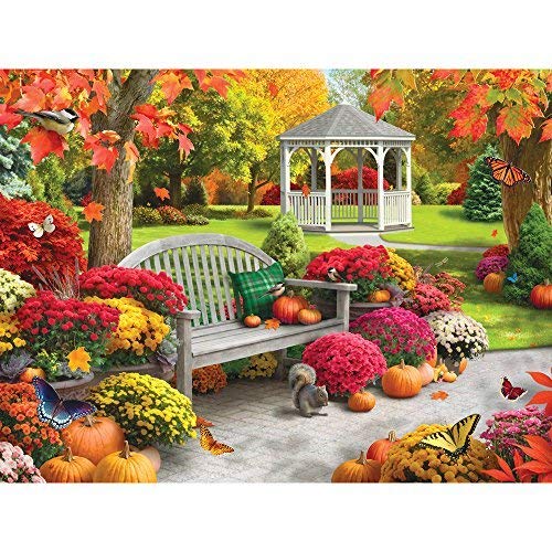 Product Cover Bits and Pieces - 300 Large Piece Jigsaw Puzzle for Adults - Autumn Oasis II - 300 pc Fall Scene Jigsaw by Artist Alan Giana