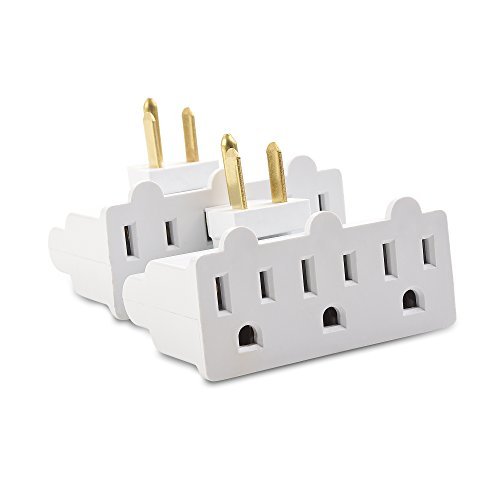 Product Cover Cable Matters (2-Pack) 3-Outlet Grounded 180 Degree Swivel Wall Tap