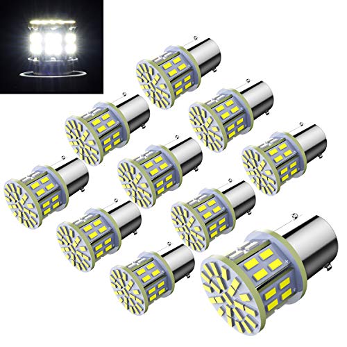 Product Cover Efoxcity 12V 1156 10 Pack Bright 1156 1141 1003 50-SMD White LED Bulbs For Car Interior RV Camper light