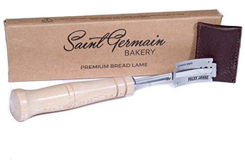 Product Cover SAINT GERMAIN Premium Hand Crafted Bread Lame with 6 Blades Included - Best Dough Scoring Tool with Authentic Leather Protective Cover