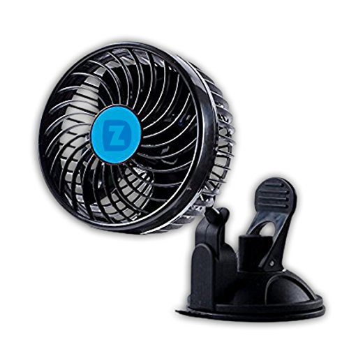 Product Cover Zento Deals 12V Speed Car Fan - Superior Quality Auto Powerful Quiet Fast Rotatable Vehicle Fan