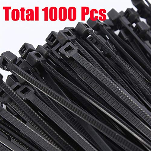 Product Cover GNAWRISHING Cable Ties Heavy Duty Total 1000 Pcs Cable Zip Ties (6 Inch) Easy to Use Ultra Strong Plastic Wire Ties, High Toughness, Made From New Material