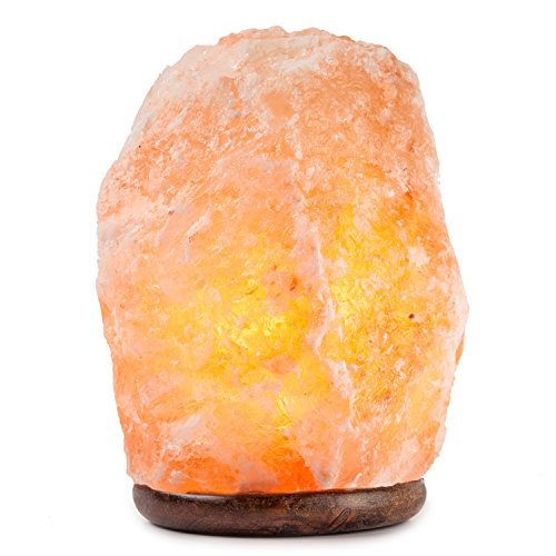 Product Cover Hemingweigh Himalayan Glow Hand Carved Natural Crystal Himalayan Salt Lamp with Genuine Wood Base 8 to 10 Inch Lamp, Bulb and On and Off Switch 8 to 10 Inch, 7 to 13 lbs.