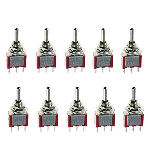 Product Cover ESUPPORT On/Off/On Momentary Mini Miniature Toggle Switch Car Dash Dashboard SPDT 3Pin Pack of 10
