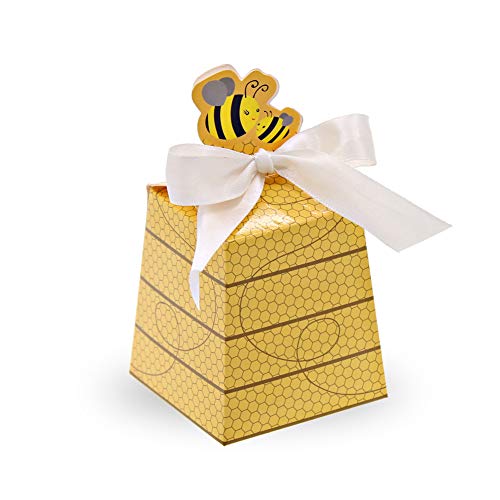 Product Cover SumDirect 50Pcs Paper Baby Beehive Favor Candy Box Party Baby Shower Birthday Decorations
