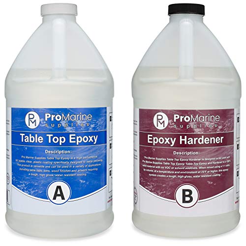 Product Cover Crystal Clear Bar Table Top Epoxy Resin Coating for Wood Tabletop - 1 Gallon Kit