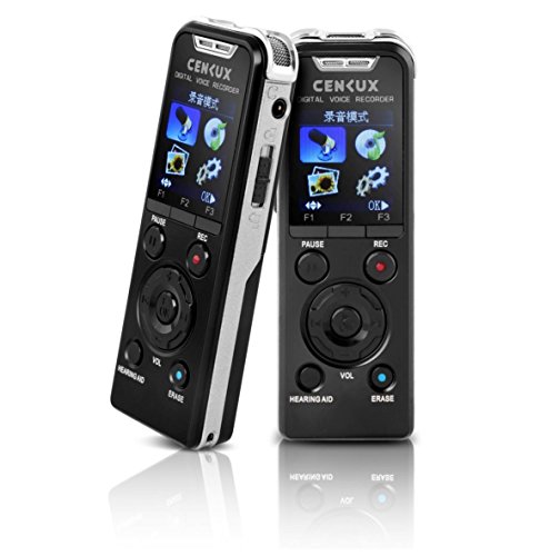 Product Cover CENLUX Digital Voice Recorder Microphone HD Recording MP3 Player with Built-in Speaker Noise Cancellation Mic 16GB Memory