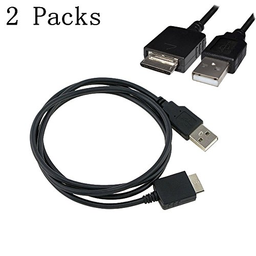 Product Cover YICHUMY 2 Packs! Replacement USB Data Cable Cord Lead For SONY NWZ-A15 NWZ-A17 MP3 PLAYER Sony Walkman NWZ S544 S545 charger cable