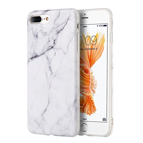 Product Cover Insten [Marble Design] Ultra Slim Case, Lightwight Anti Slip Soft TPU Rubber Candy Skin Gel Silicone, Protective Phone Case Cover Compatible with Apple iPhone 8 Plus/7 Plus(5.5