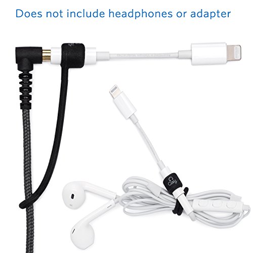 Product Cover SoundCozy Leash Compatible with USB C to 3.5mm, Apple Dongle Adapter to Headphone Jack Adapter for iPhone 8 Xr 11, Samsung s9 Pixel, No Adapter Included (White and Black)