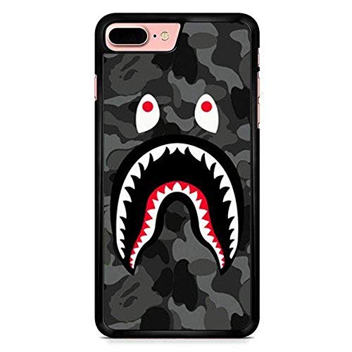 Product Cover iPhone 7 Plus Case, iPhone 8 Plus Covers, BapeShark Logo on Red Camo Background Hard Cases Cover for iPhone 7 8 Plus 5.5 inches (Red) (Black)