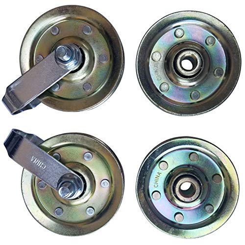 Product Cover Heavy Duty 3 inch Pulley - 3/8 inch bore - 200 Pound Load Rating. Complete Replacement Kit with 4 Sheaves, 2 Clevis Fork Yoke Straps, 2 Bolts 3/8-16 x 2 inch long and 2 Serrated Flange Nuts.