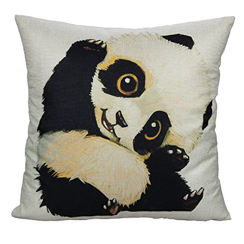 Product Cover All Smiles Decorative Panda Cute Throw Pillow Case Cushion Cover Room Decor Square 18x18 Animal Pet for Kids Sofa Couch Bedroom