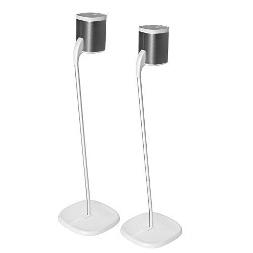 Product Cover GT STUDIO SONOS Speaker Stands for SONOS One, One SL, PLAY:1, PLAY:3, Premium Design Improves Surround Sound, Heavy Base, Complete Cord Concealment - (Pair, White)