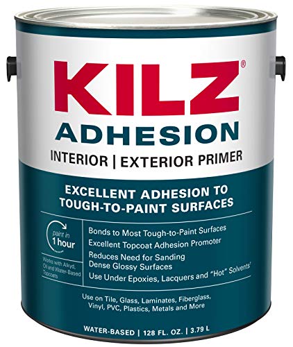 Product Cover KILZ L211101 Adhesion High-Bonding Interior Latex Primer/Sealer, White, 1-Gallon, 1 Gallon, 4 l