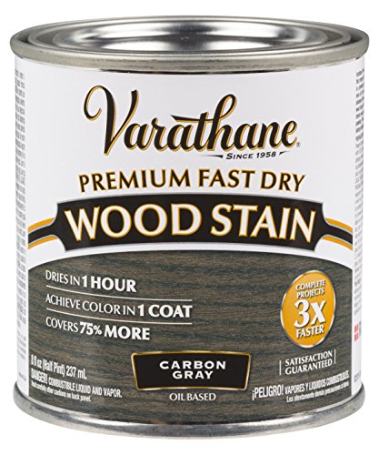 Product Cover Varathane 307416 Premium Fast Dry Wood Stain, 1/2 Pint, Carbon Gray