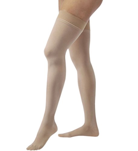 Product Cover Large , Beige : Jobst Relief 30-40 Thigh High Closed Toe Stockings with Silicone Band, Beige, Large