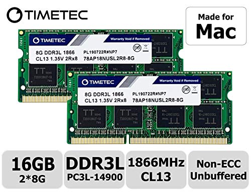 Product Cover Timetec Hynix IC 16GB KIT(2x8GB) Compatible for Apple Late 2015 iMac 27-inch w/Retina 5K Display DDR3L 1866MHz / 1867MHz PC3L-14900 2Rx8 CL13 1.35V SODIMM Memory Upgrade (16GB KIT(2x8GB))