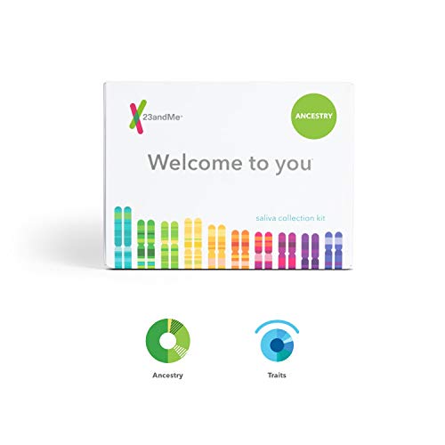 Product Cover 23andMe Ancestry + Traits Service: Personal Genetic DNA Test with 1500+ Geographic Regions, Family Tree, DNA Relative Finder, and Trait Reports