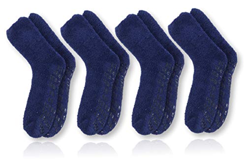 Product Cover Pembrook Non Skid/Slip Socks - Fuzzy Slipper Hospital Socks (4 - Packs) - Great for adults, men, women.