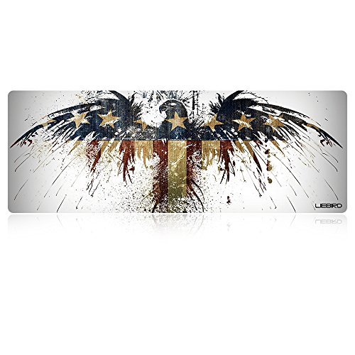 Product Cover LIEBIRD Extended XXXL Gaming Mouse Pad -31.5Lx11.8Wx0.12H- Portable with Extended XXL Size - Non-Slip Rubber Base - Special Treated Textured Weave with Precision Control (Eagle Flag)