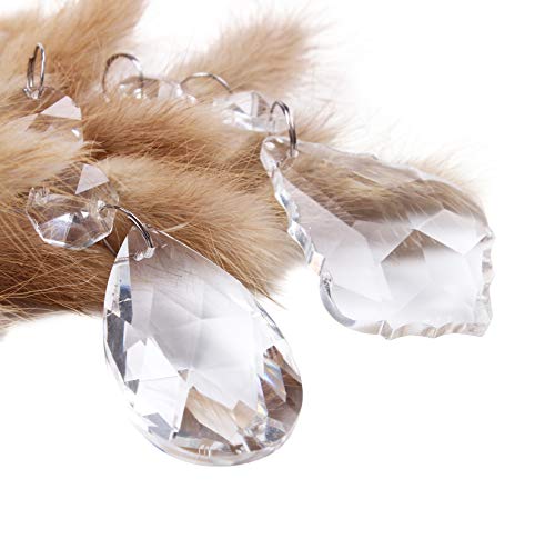 Product Cover BIHRTC Pack of 12 Clear Crystal Chandelier Prisms Pendants Glass Pendants Beads (6pcs Teardrop + 6 pcs Maple Leaf Crystal Pendants)