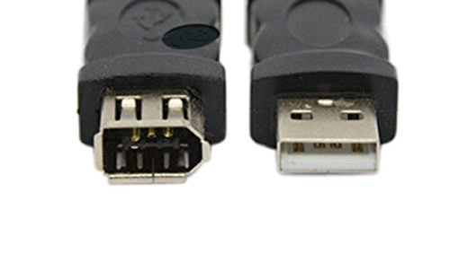 Product Cover Firewire Ieee 1394 6 Pin Female F to USB 1.1/2.0 M Male Adaptor Converter Make Plug and Play Connections Your Computer Color Black