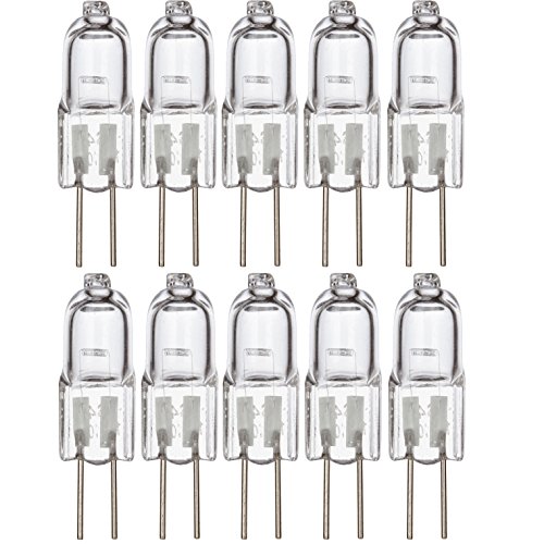 Product Cover Simba Lighting Halogen G4 T3 20 Watt 280lm Bi-Pin Bulb (10 Pack) 12 Volt A/C or D/C for Accent Lights, Under Cabinet Puck Light, Chandeliers, Track Lighting, 20W 12V 2 Pin JC Warm White 2700K Dimmable