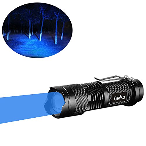 Product Cover Ulako Single 1 Mode Zoomable LED 150 Yard Blue Light Flashlight Torch For Fishing Hunting Detector
