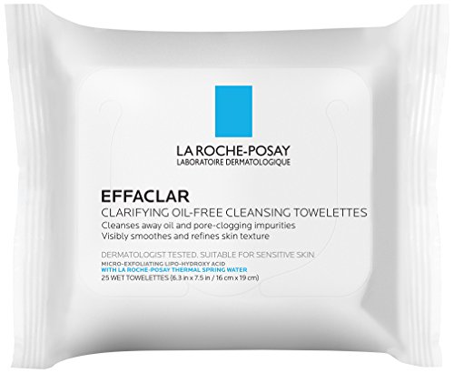 Product Cover La Roche-Posay Effaclar Oil-Free Cleansing Face Wipes Towelettes, 25 Count