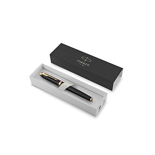 Product Cover Parker IM Rollerball Pen, Premium Black and Gold with Fine Point Black Ink Refill (1931660)