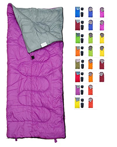 Product Cover REVALCAMP Lightweight Violet/Purple Sleeping Bag Indoor & Outdoor use. Great for Kids, Youth & Adults. Ultralight and Compact Bags are Perfect for Hiking, Backpacking, Camping & Travel.