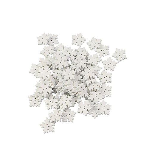 Product Cover Mahaohao White Snowflake Buttons Assorted Holiday Collection Snowflakes Buttons Embellishments