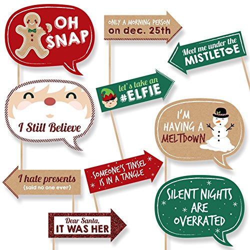 Product Cover Funny Christmas - Holiday & Christmas Party Photo Booth Props - 10 Piece
