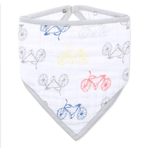 Product Cover aden + anais Classic Bandana Bib; 100% Cotton Muslin; Soft Absorbent 3 Layers; Adjustable; 8.5'' X 16''; Single; Leader Of The Pack; Bicycles