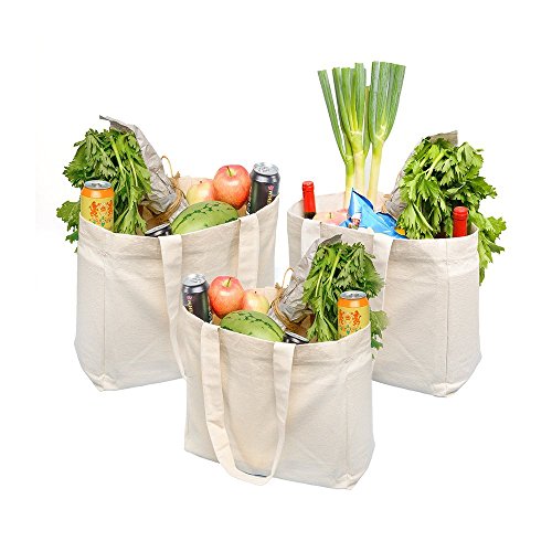 Product Cover ATBAY 100% Cotton Canvas Washable Grocery Tote Bag with 11.8