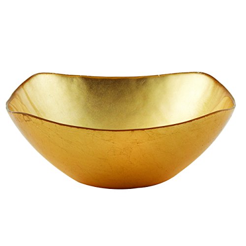 Product Cover Elegance Atlas Square Gold Glass Bowl, 7.5-inch