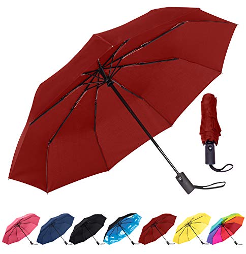 Product Cover Rain-Mate Compact Travel Umbrella - Windproof, Reinforced Canopy, Ergonomic Handle, Auto Open/Close Multiple Colors