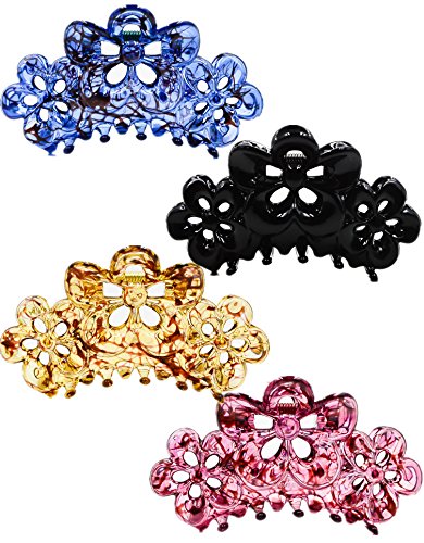 Product Cover Prettyou 3.5 Inches Effortless Beauty Assorted Hollow flowers Hair patterns Hair Claws，4-count